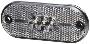 Hella 2PG 357 009-121 Oval LED Front Marker Lights with Reflector (6.3mm BLADE) 24V