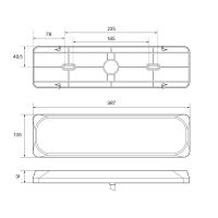 LED Autolamps 3852 Series 12/24V LED Rear Combination Light | 387mm - [3852FARM] - Line Drawing