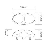 LED Autolamps 37 Series LED Rear Marker Light w/ Chrome Bezel | 2-Pin Push & Seal [37CRM2P]