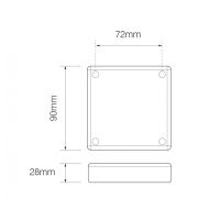 LED Autolamps 280 Series 12/24V Square LED Stop/Tail Light | 90mm | Fly Lead - [280RM] - Line Drawing