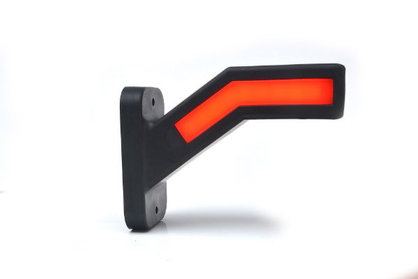 WAS W168.2 LED End-Outline Marker Light w/ Side | 60° Full Short Stalk | Right | Fly Lead - [1167P] - 2