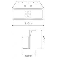 LED Autolamps 1491 Series LED Rear Marker Light w/ Reflex & Bracket | Fly Lead [1491RM]