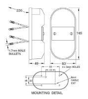 Britax 9020 Series BULB REAR COMBINATION Light with NUMBER PLATE (Bullet Terminals) 12V - 9020.00.LB