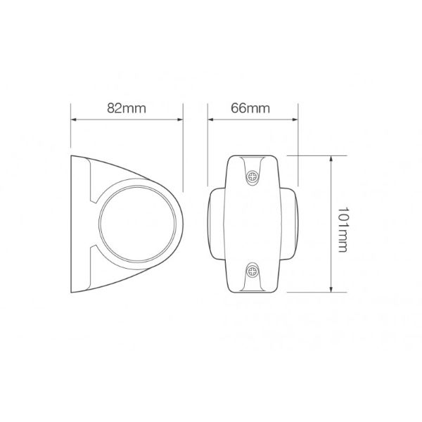 LED Autolamps 1004 Series LED LEFT/RIGHT End-Outline Marker Light - Direct Stalk | Fly Lead [1004RWM]