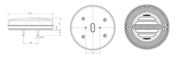 WAS W191DD Series LED 140mm Round Rear Combination Lamp w/ Dyn. Indicator | S/T/I | Fly Lead [1353DD]