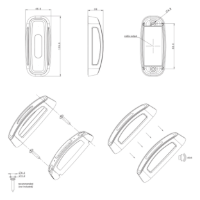 DBG LED End-Outline Marker w/ Side Marker | LH/RH | Direct Stalk | Fly Lead - [386.039]