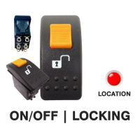 Carling V-SERIES CONTURA II Rocker Switch 24V ON/OFF DP 1xLED RED with LOCKING Legend