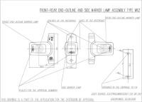 WAS W62 Series LED L/R End-Outline Marker Light w/ Side - Direct Stalk Vertical Mount | Fly Lead [286]