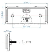 Britax L46 Series LED Side Marker Light w/ Reflex | Fly Lead [L46.01.LDV]