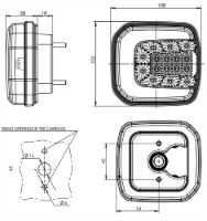 WAS W146 LED Rear Combination Light | 108mm | Fly Lead | Left/Right | Tail/Fog/Reverse & NPL - [1090] - LD