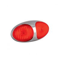 LED Autolamps 37 Series LED Rear Marker Light w/ Chrome Bezel | 2-Pin Push & Seal [37CRM2P]