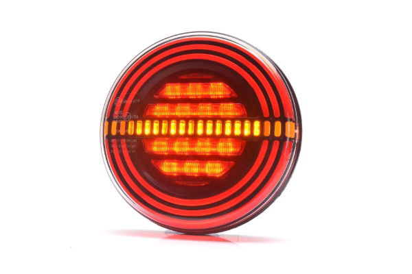 WAS W191DD Series LED 140mm Round Rear Combination Lamp w/ Dyn. Indicator | S/T/I | Fly Lead [1353DD]