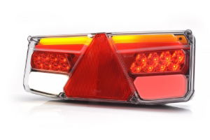 WAS W170DD Series LED RIGHT Rear Combination Lamp w/ Triangle Reflex & Dyn. Indicator | Fly Leads - [1187DD/IP68]