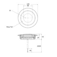 Signal-Stat SS/40 Bullseye Series 12/24V Round LED S/T/I Light | 155mm | Superseal - [SS/40300SS] - Line Drawing