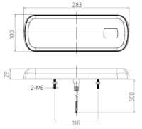 DBG Dynamic I LED Rear Combination Light w/ Dyn. Indicator | 283mm | Fly Lead | Left/Right | 5 Function - [334.076] - LD