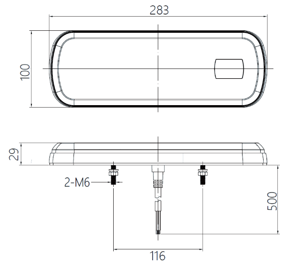DBG Dynamic I LED Rear Combination Light w/ Dyn. Indicator | 283mm | Fly Lead | Left/Right | 5 Function - [334.076] - LD